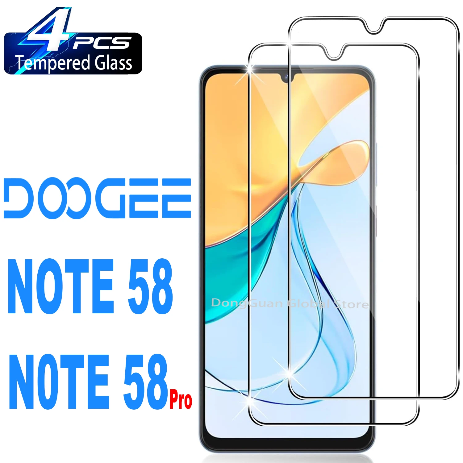 

For DOOGEE Note 58 / Note 58 Pro Tempered Glass Screen Protector Glass Film