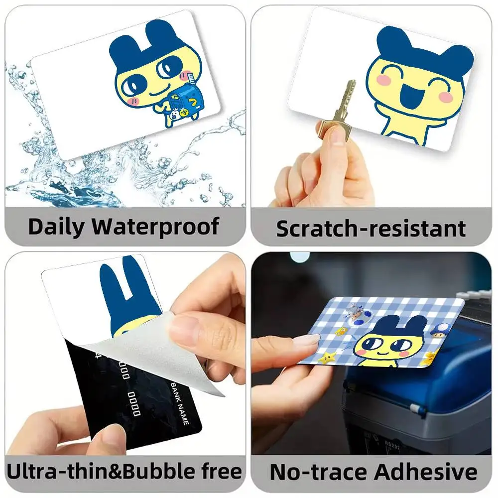 tamagotchi Mametchi Gozarutchi Credit Card HD Stickers Game Card Decal Small Chip Waterproof Sticker Gift