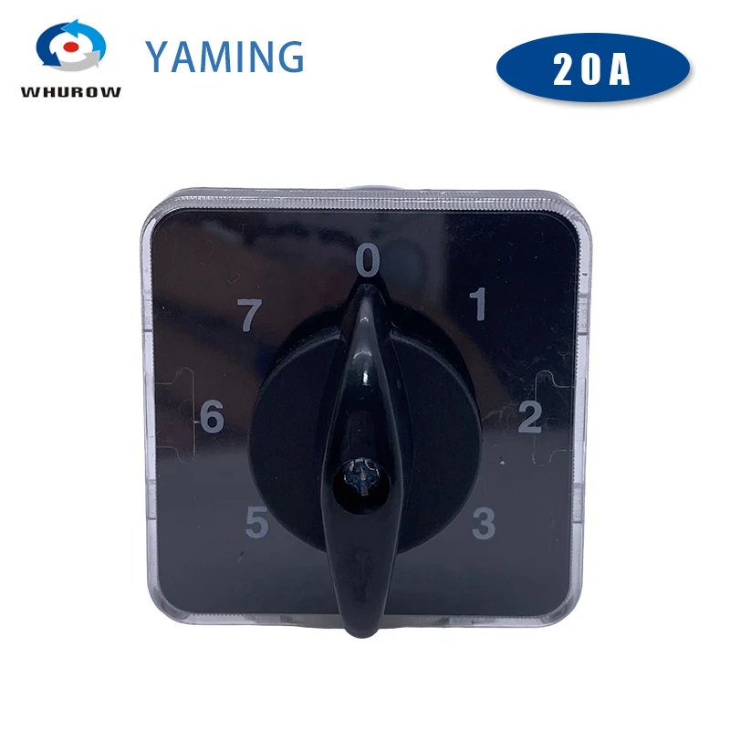 8 Positions Rotary Cam Switch Four Poles 20A Manual Motor Machine Control High Voltage Electrical Selector LW31 YMZ12-20/4