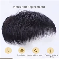 Synthetic Men Hair Toupee Fine Mono Men's Wig Durable Capillary Prosthesis Handmade Wigs Tupee For Party Halloween Christmas Use 4