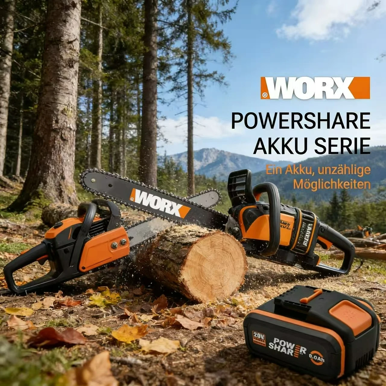 

100% Original 8.0Ah 20V Worx WA3551.1 6.0Ah Li-ion Battery WA3553.2 WX390 WA3572 WX367