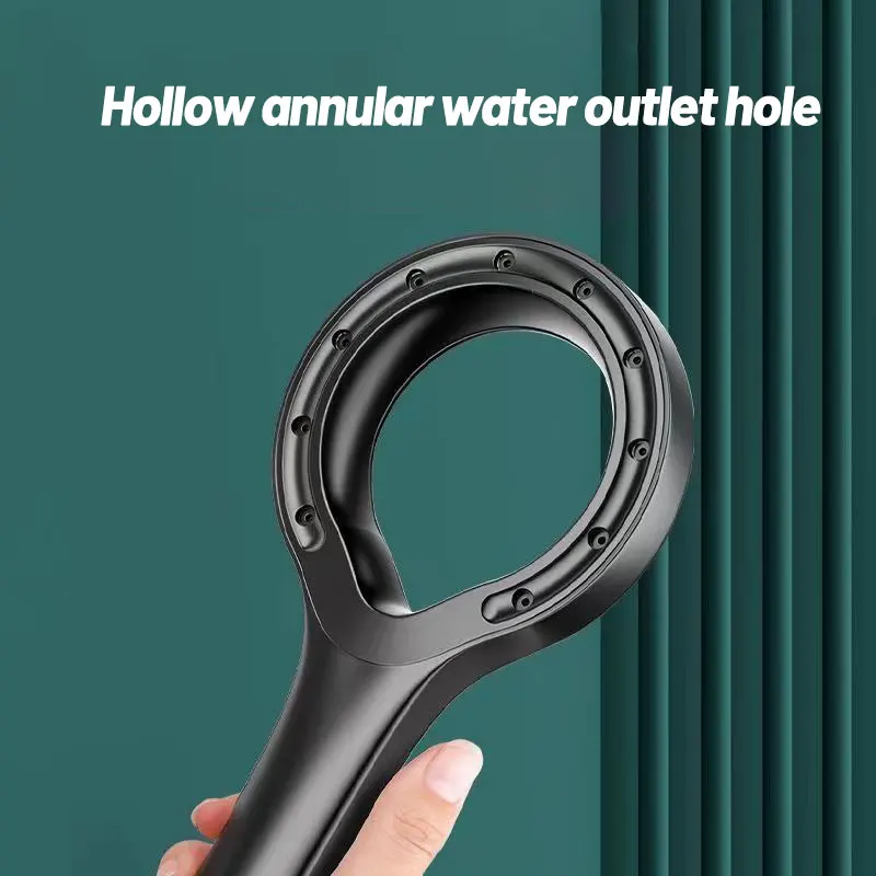 

ZhangJi Black Silver High Pressure Large Panel Handheld Shower Head Soft Silk Waterflow Non Pain Bathroom Bathing Tool
