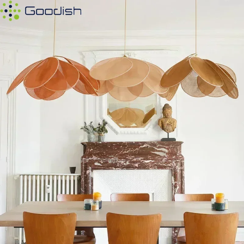 

Modern Minimalist European Cloths Fabric Brim Hat LED Pendant Light Art Creative Lamp for Living Room Home Decoration Chandelier