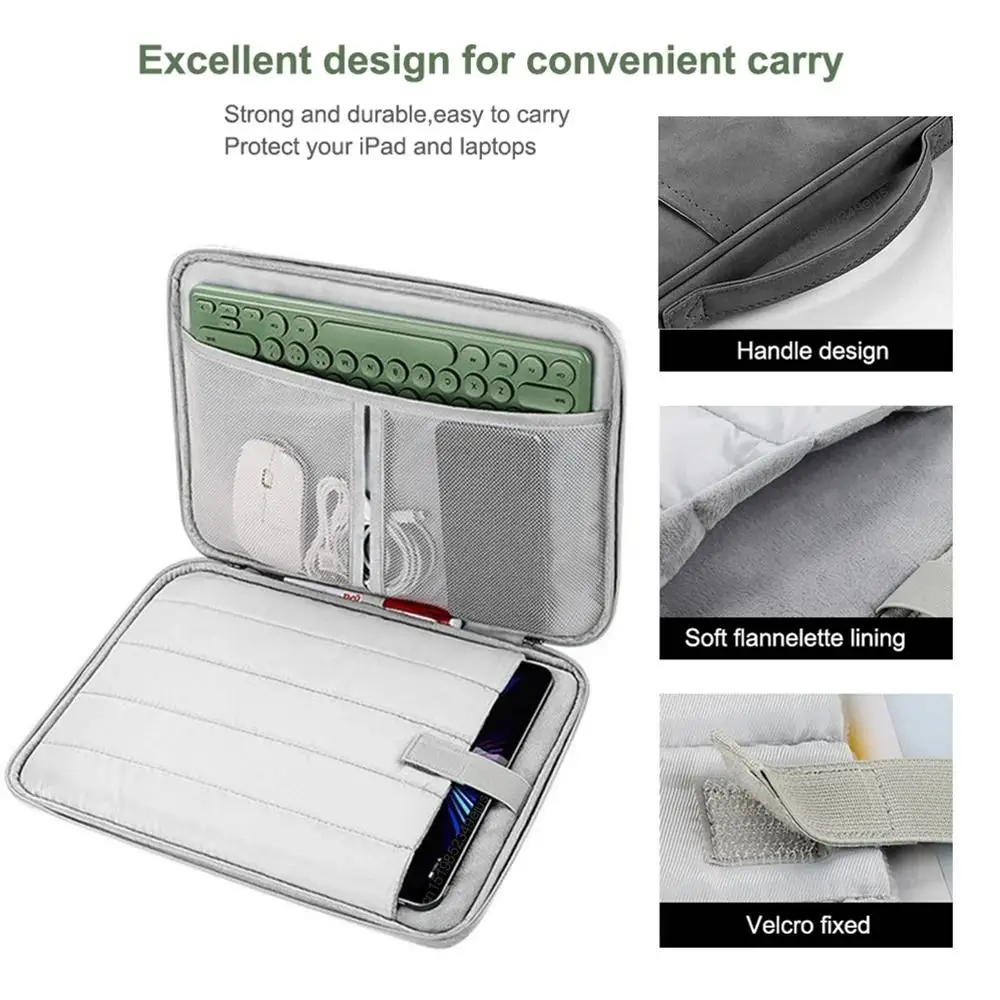 Tablet Carry Sleeve Shockproof Tablet Sleeve Bag 11/13in Protective Tablet Case Cover Handbag Solid Color Pouch Case Unisex