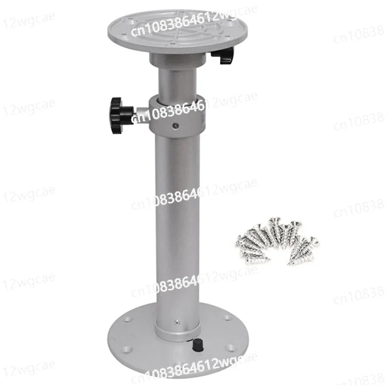 Detachable Table Base Stand Leg Base Removable Lifting Table Leg Aluminum Alloy Table Base for RV Boat Yacht Silver White