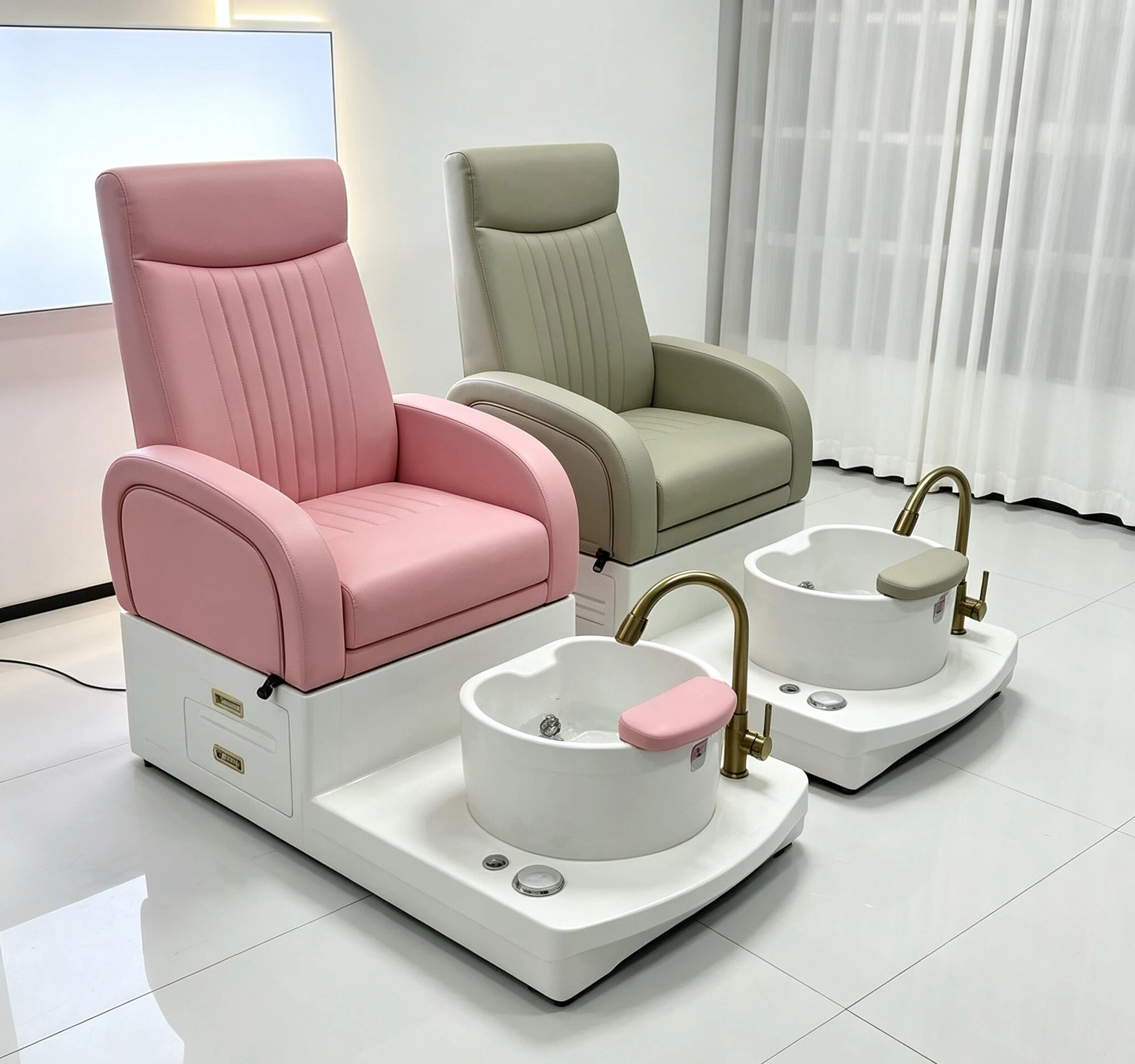 Nail Spa Station Pedicure Chair, Foot Basin, Salon Equipment, Comfortable Seat, Massage, Manicure Table, Beauty Salon Furniture