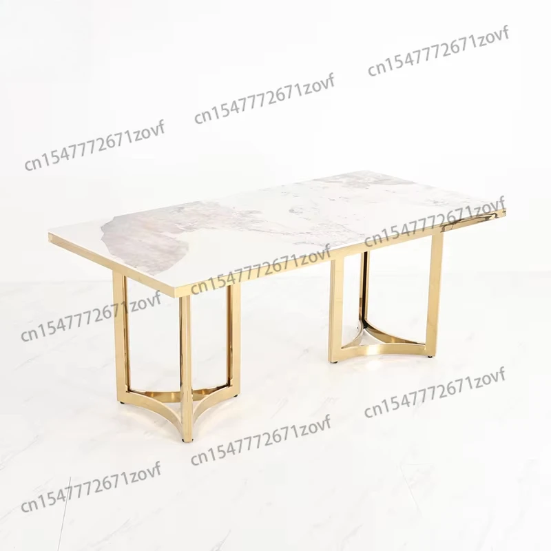 

Modern Luxury 4 Seater Dining Room Furniture Dinning Table and Chair Set White Marble Top Nordic Marble Dining Table