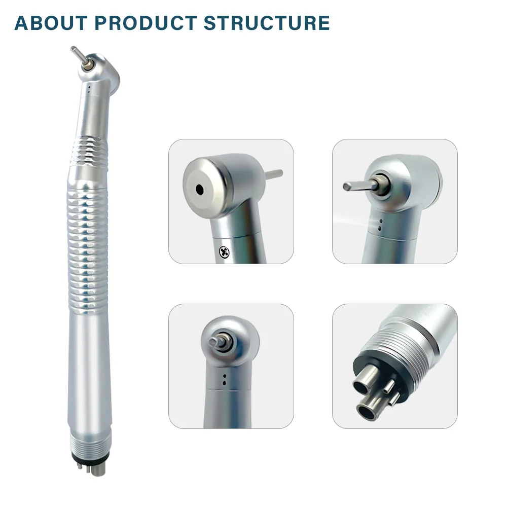 Dental High Speed Handpiece Standard Head Push Button Turbine Sterilizable 135℃ Single Way Spray Dentistry Turbine Handpiece