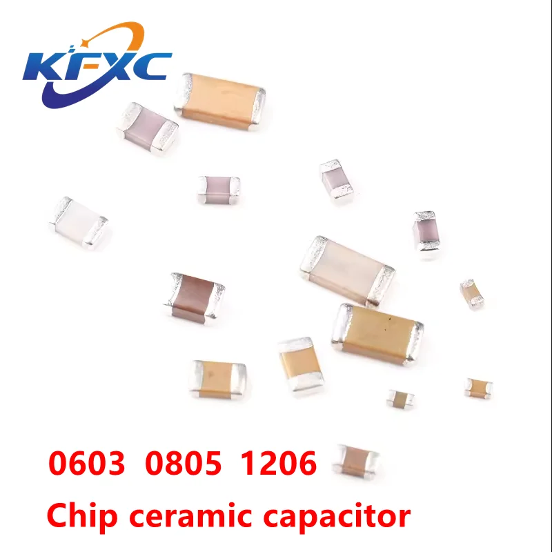 Capacitor de cerâmica, chip de filme grosso, 100 peças, 0603 SMD volume 1pf-22uf 10nf 100nf 1uf  uf 2.2uf 10uf 22pf, 4.7uf