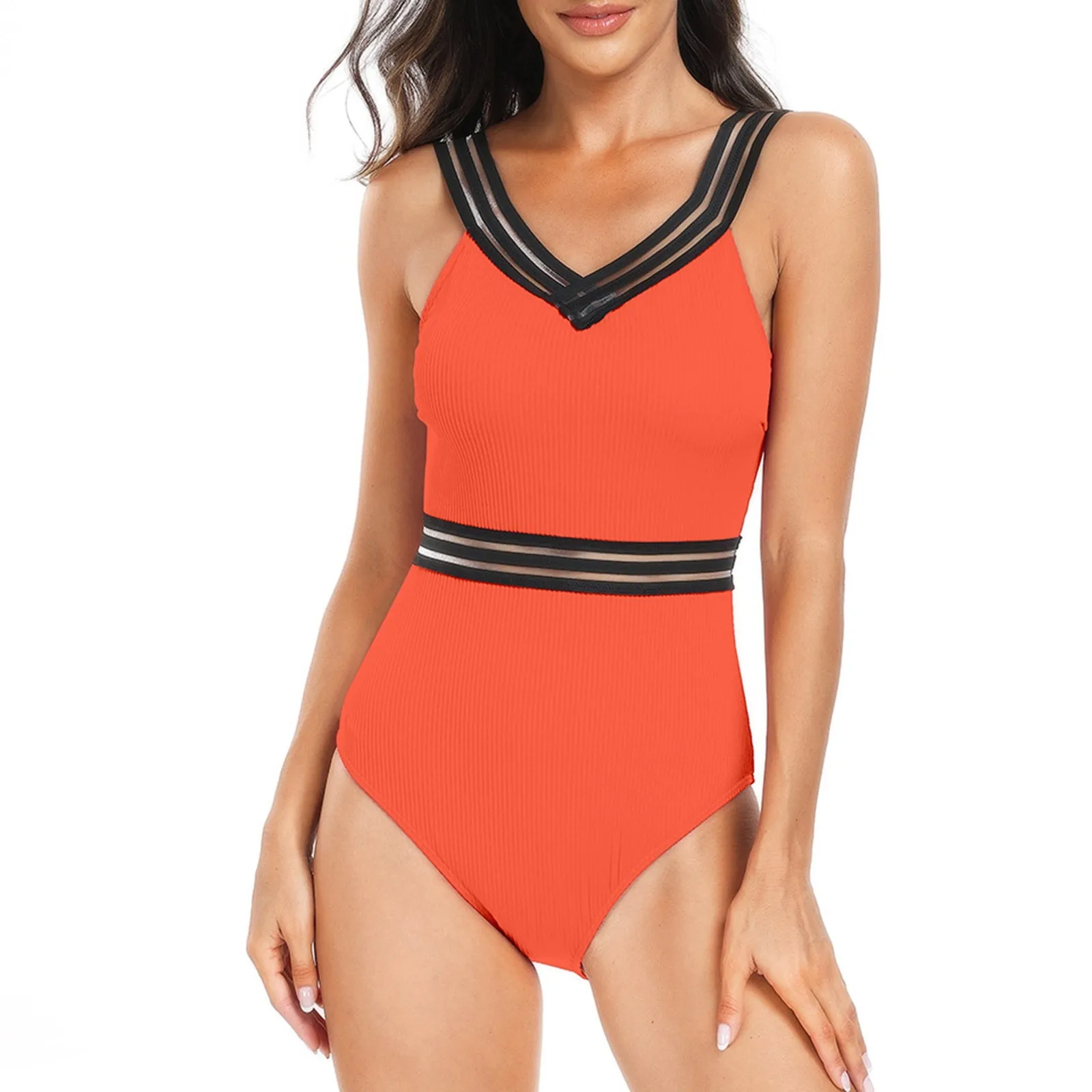

Women'S Fashion Sexy Sport Quick Dry One-Piece Bikini Solid Colour Swimsuits Vacation Outfits For Women 2024 New In Matching Set