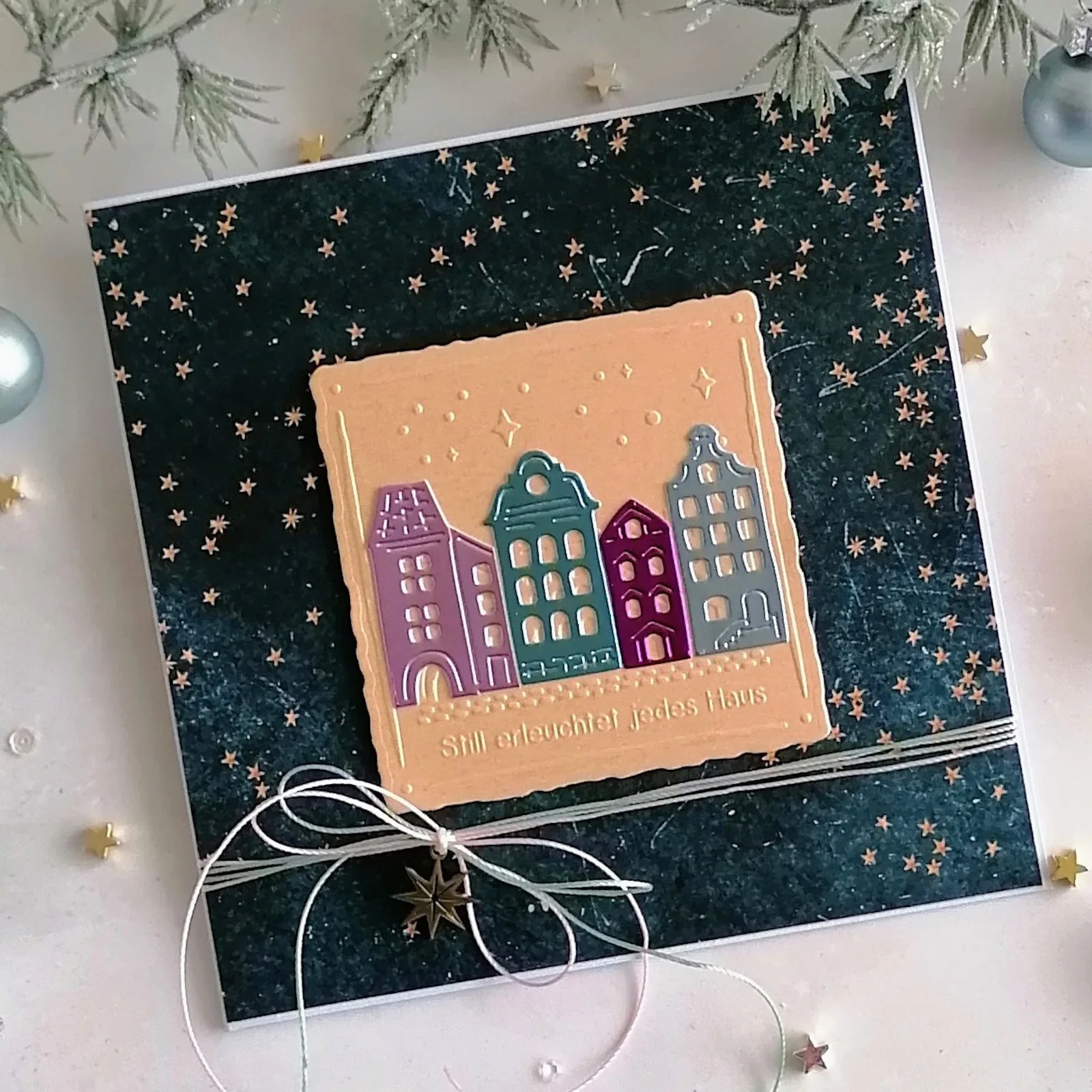 townhouses panorama deer tree bauble Metal Cutting Dies and Clear Stamps cut die mold blade knife punch Scrapbook Paper craft