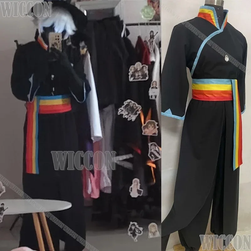 

Child of Light Game Sky Cosplay Costume Rainbow Samurai Vintage Pant Black Suit Women Men Christmas Holloween Party Roleplay Set