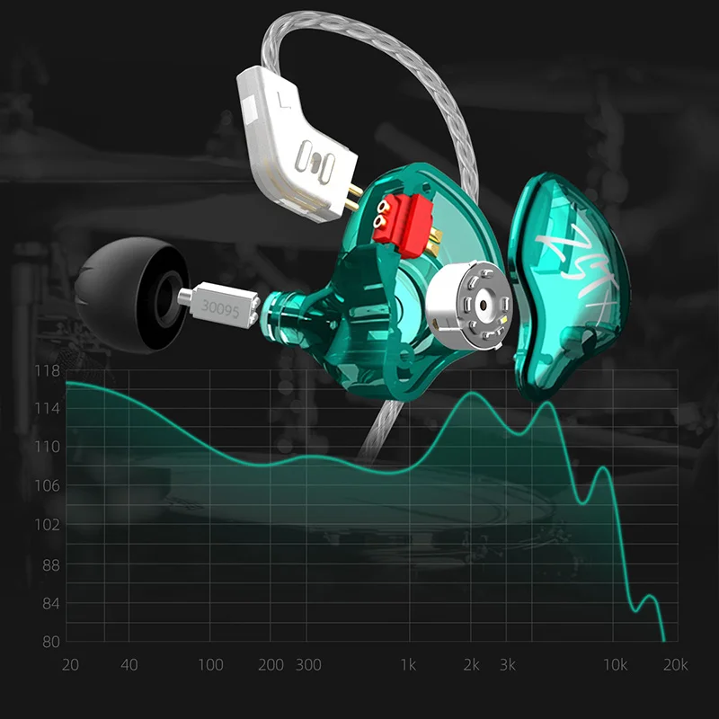 KZ ZSTX 1DD + 1BA سماعة سائق هجينة مع سماعة إلغاء الضوضاء مع كابل قابل للاستبدال 2 دبوس KZ ZSTX