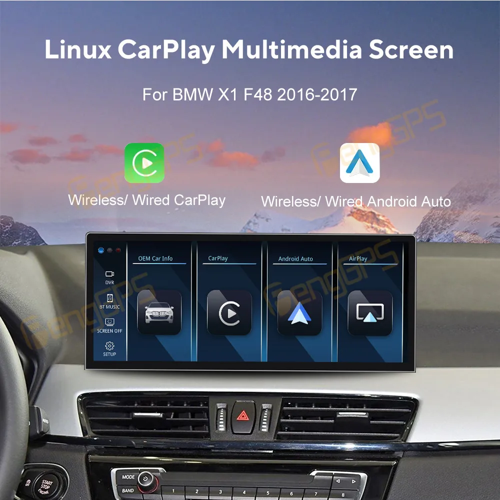 Wireless Carplay Android Auto Linux System For BMW X1 F48 F49 2015 - 2019 Car Radio HiCar FM DSP WIFi GPS Rear Camera