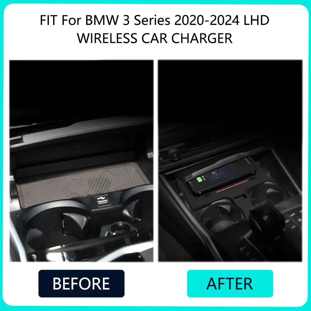 2020-2024ForBMW 3 Series F30 F31 F34 Car Phone Holder Induction Charging Pad QI 15W fast For Iphone Wireless Charger Accessories