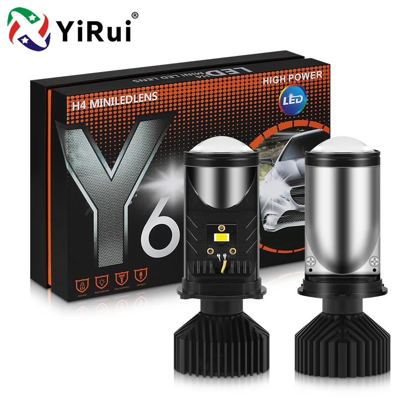 YiRui 2PCS Motorcycle high brightness LED headlights H4 High power headlights lens high brightness headlights modified bulb