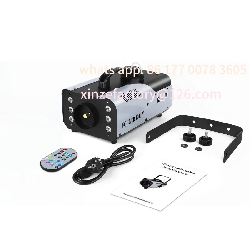 

Customizable Ejector Disco Colorful Smoke Machine DJ Christmas Party Effects Stage U'King 1200W Fog Machine 6LEDs Remote Fogger