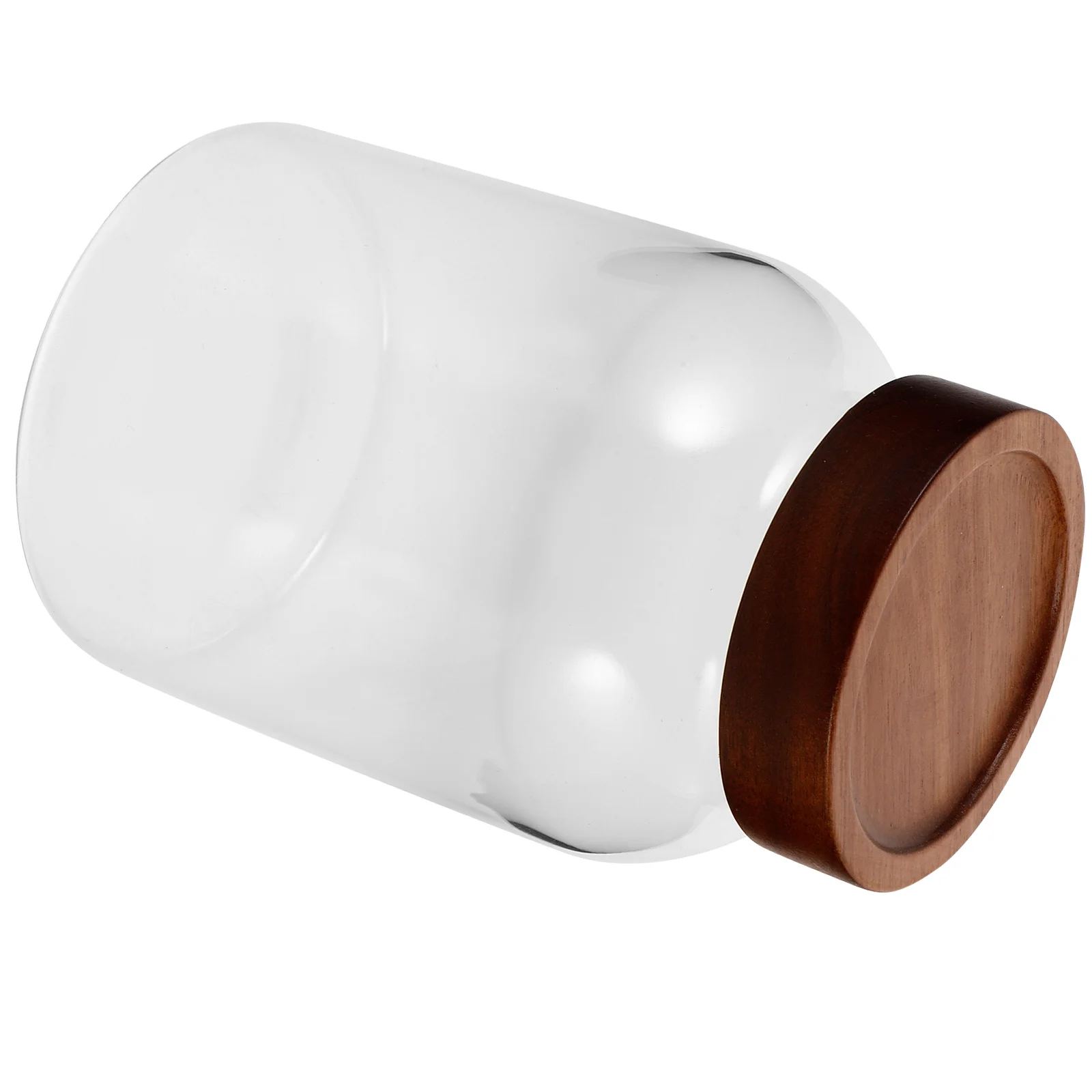 

Airtight Glass Wooden Lid 1800Ml Wide Mouth Container Storage Canister For Coffee Beans Sugar Spices Tea Fermentation Pickling