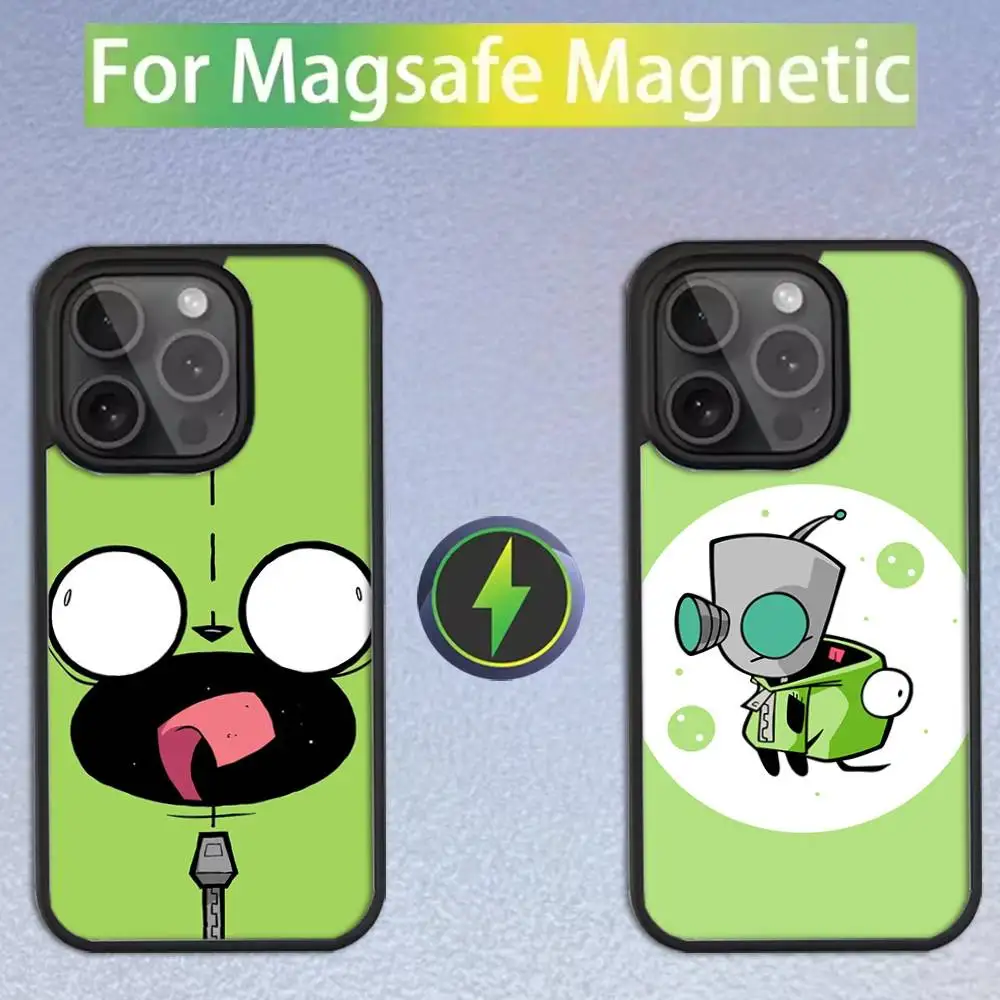 

Cartoon I-Invader Zim Gir Phone Case For iPhone 16,15,14,13,12,11,Pro,Max,Plus,Mini,SE Magsafe Magnetic Wireless Charging