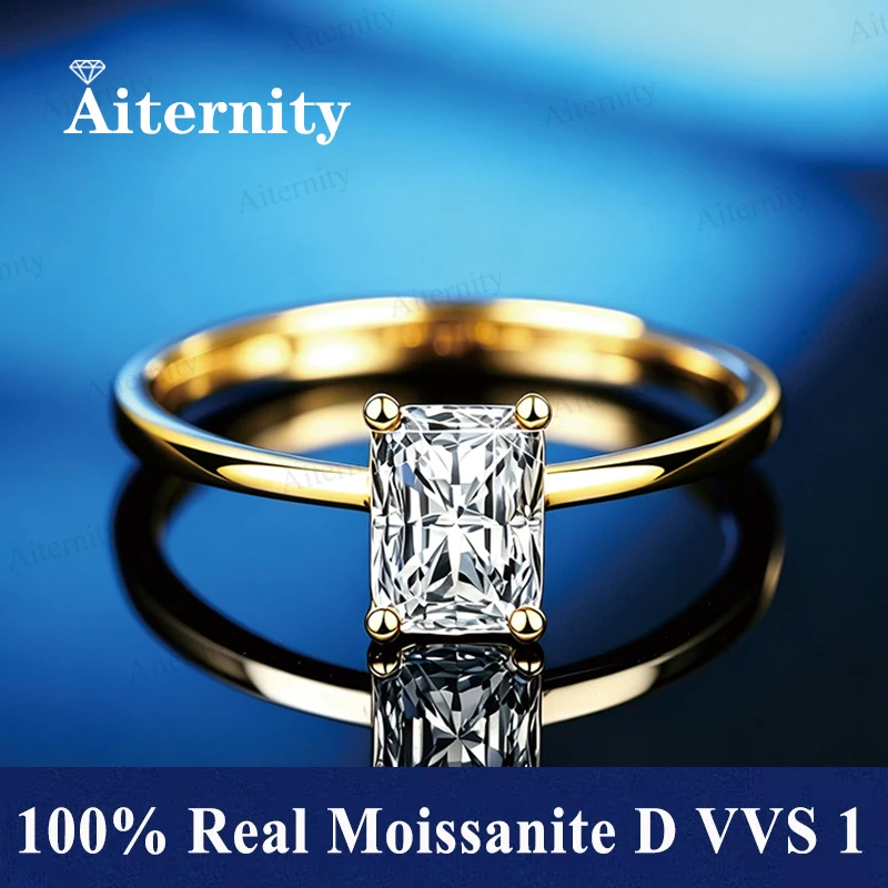 Verstellbarer Asche Cut Ring mit GRA-Zertifikat, 1 Karat Moissanit, besteht den Diamanttester, S925 Sterlingsilber, funkelnder Ring – Detail 35