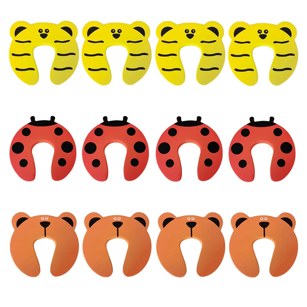 12 Pcs Animal Card Cartoon Door Finger Stopper Cushion Pinch Guard Anti-collision Eva Baby