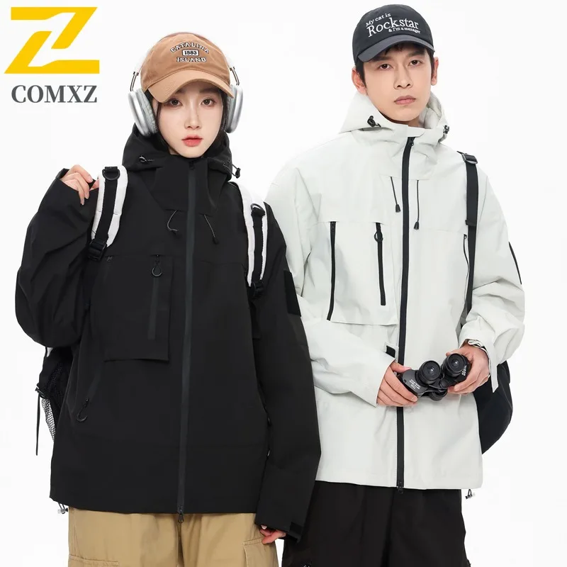 COMXZ سترة واقية سترة يندبروف مقاوم للماء فضفاض المشي لمسافات طويلة التخييم خندق معطف 2025 السفر العصرية عالية الجودة ملابس خارجية للرجال #5