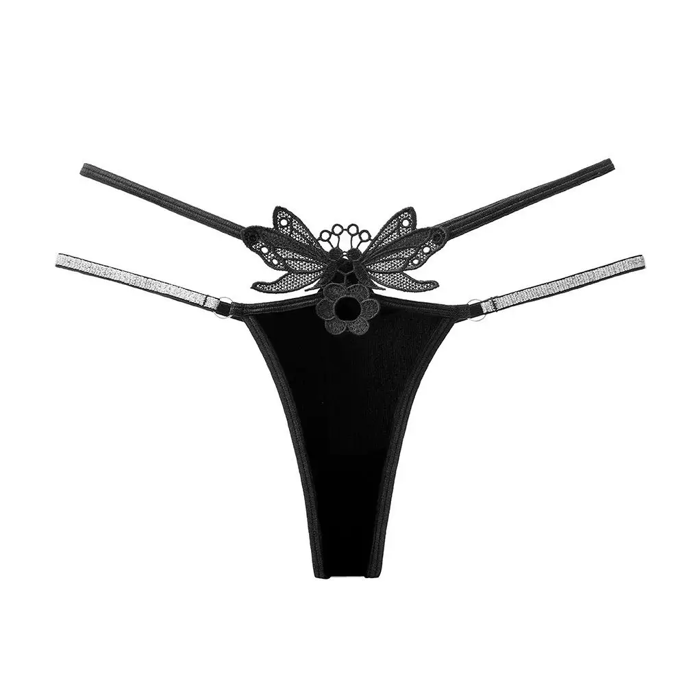 

Seamless Elastic Sexy Hollow Out Thongs Y2k Cotton Crotch Sexy G Strings Underpants Nylon Ice Silk Panties Female