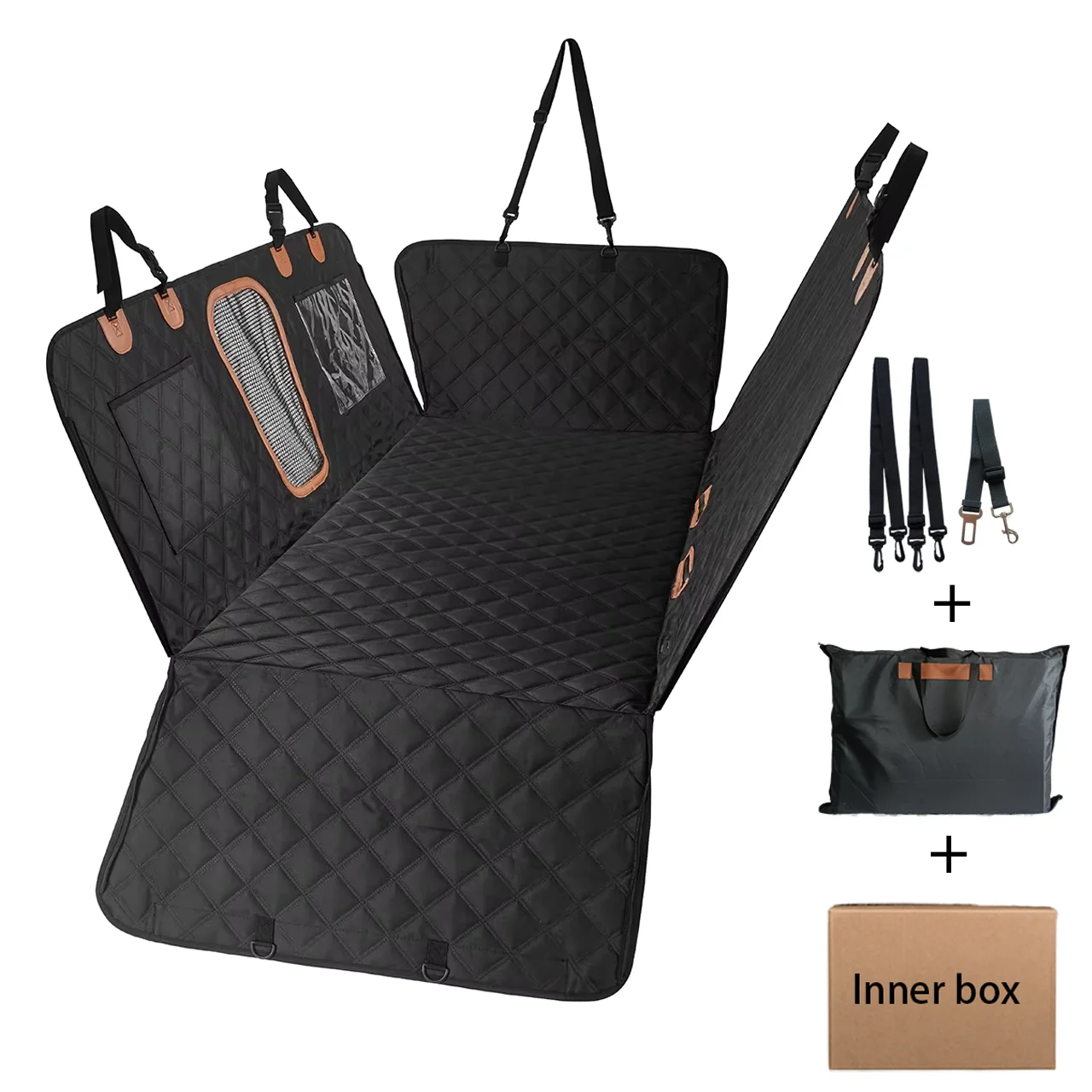 

Upgrade Eco-Friendly Oxford Fabric Hard Bottom Dog Car Seat Cover Waterproof 600d Convenient Foldable For Dogs Pattern Stocked
