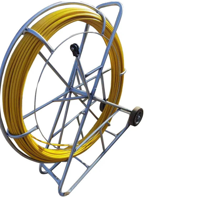 Galvanized Steel Frame 300m Long Cable Duct Rodder Puller Fiberglass Rodder for Electric Cable Wiring Accessories