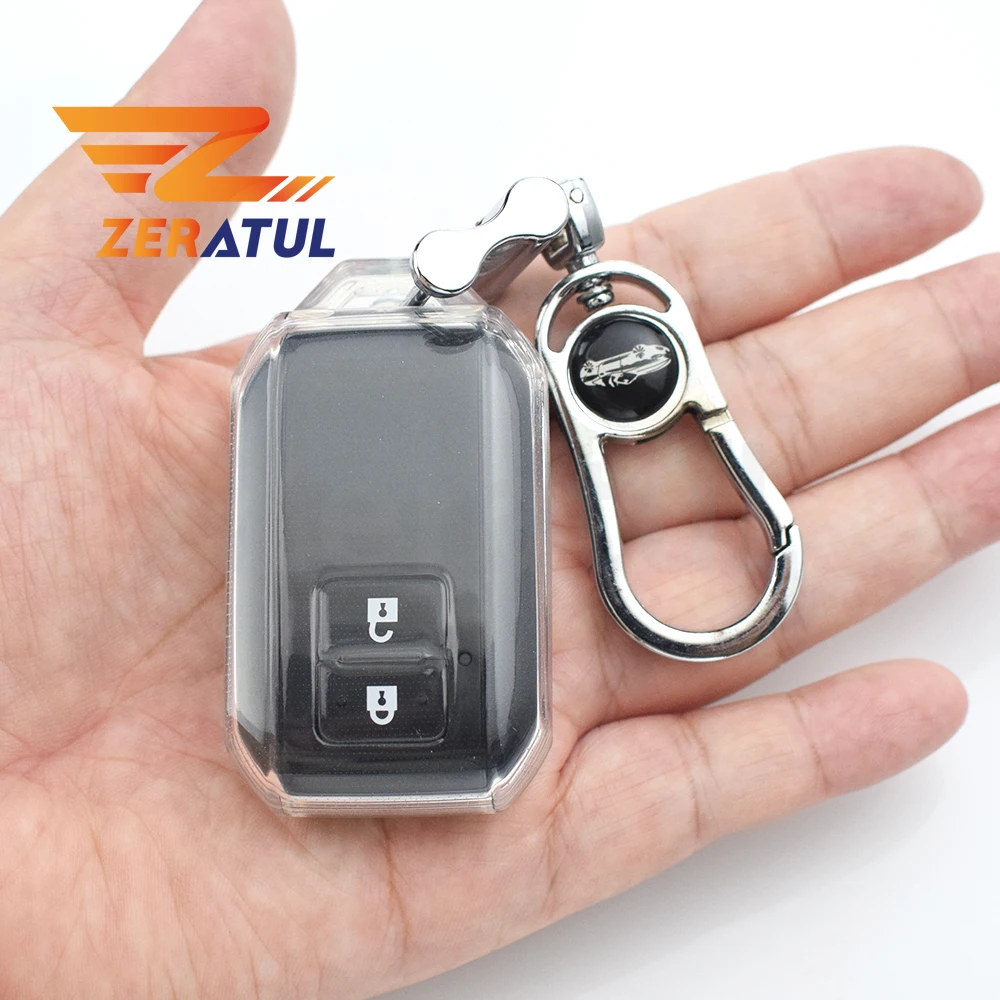 Transparent TPU Car Remote Key Case Cover For Suzuki Swift Wagon Jimny Sierra Spacia Shell Holder Auto Shell Fob Protector Bag