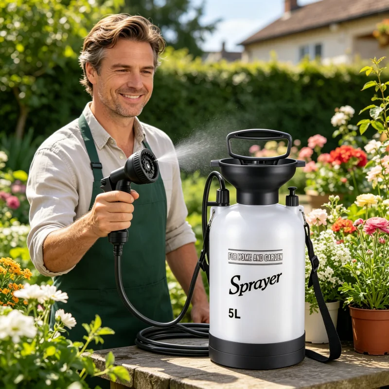Outdoor manual camping shower unit, 5 - liter multi-functional shower pump, portable shower tool with 3 - meter long hose