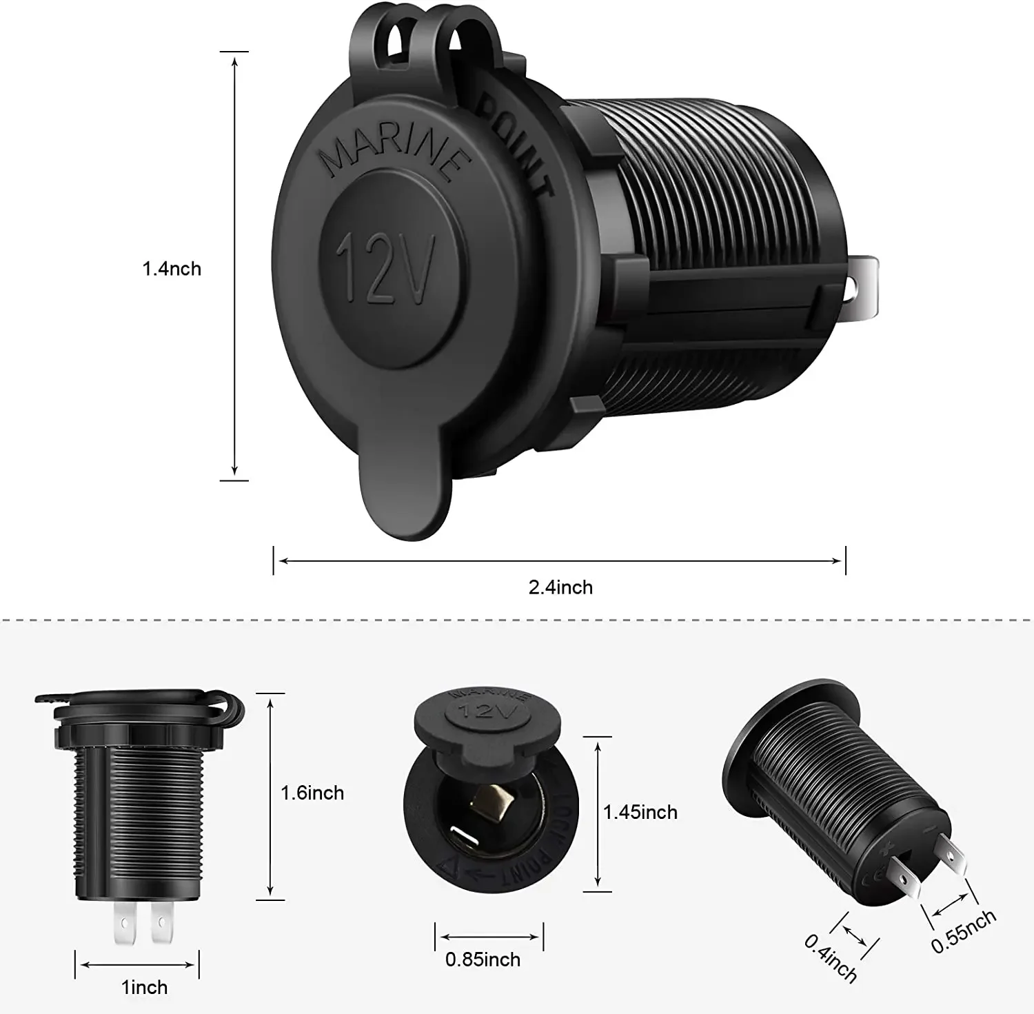 Enchufe para encendedor de cigarrillos, accesorio para automóvil, motocicleta, ATV, RV, impermeable, 12V