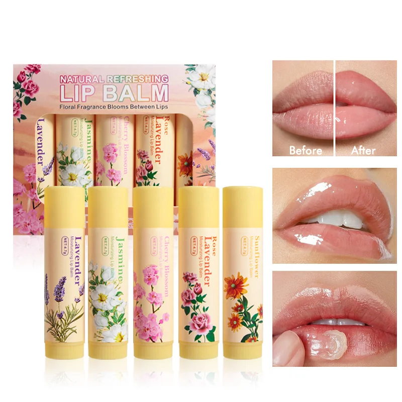5-piece lipstick set, moisturizing, waterproof, durable luster, autumn and winter lip care