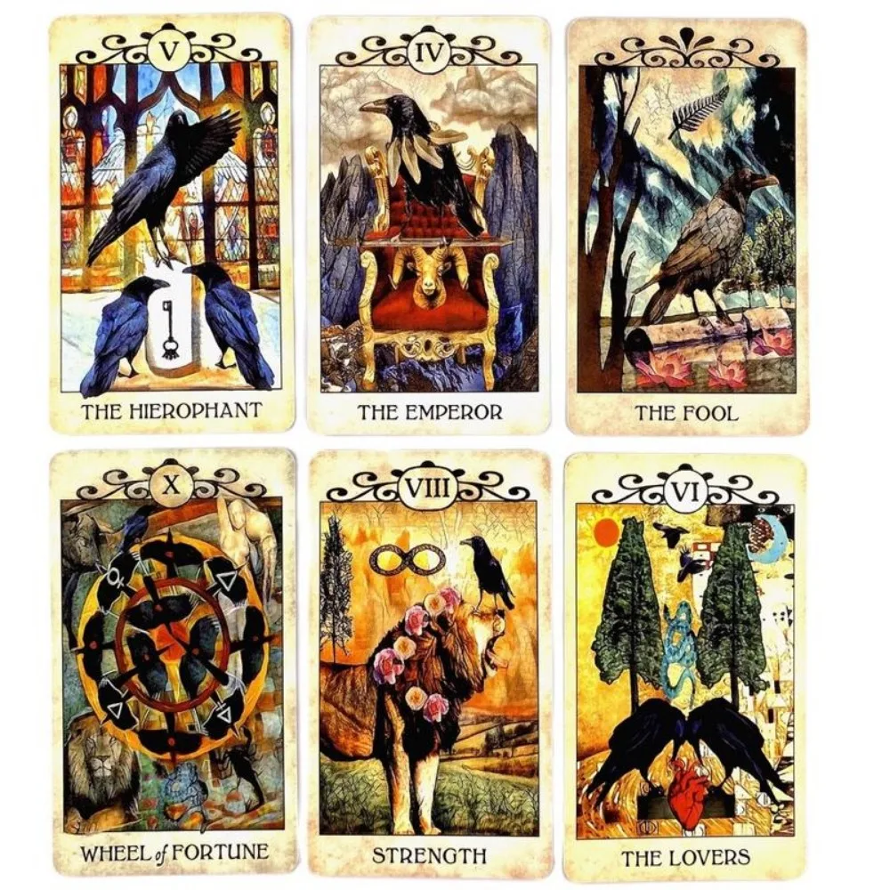 10.3*6cm Crow Tarot Deck Leisure Party Table Game Fortune-telling Prophecy Oracle Cards