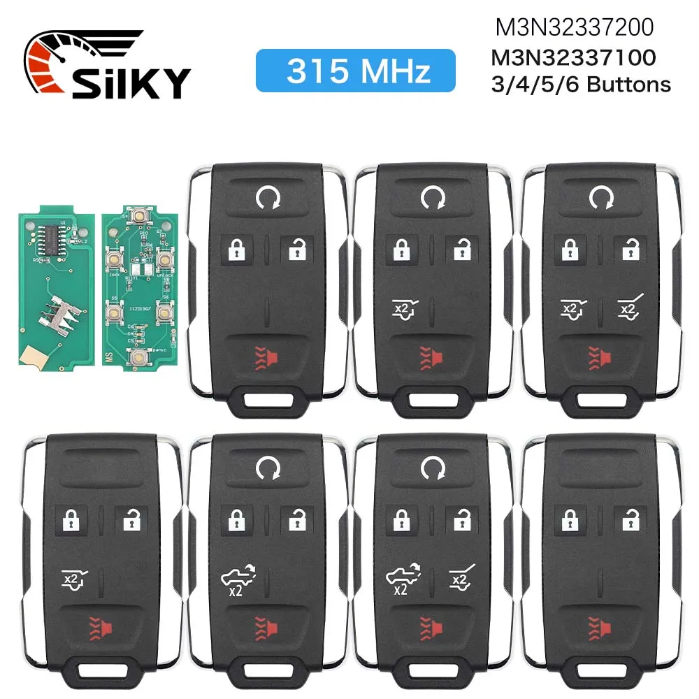 

SilKY Car Remote Key For Chevrolet Tahoe Colorado Silverado Suburban GMC Canyon Sierra Yukon M3N-32337100 315 M3N-32337200 433