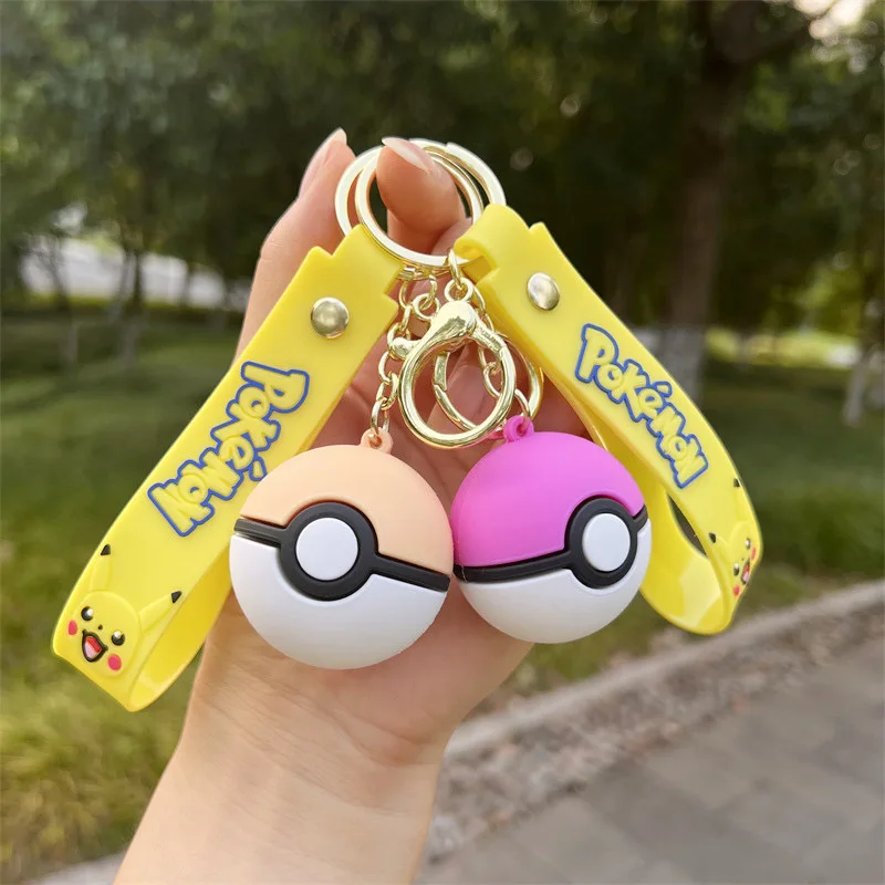 Anime Poké Ball Keychain Cute Pokémon Cartoon Peripherals Backpack Decoration Charms Birthday Party Gifts Children's Toys