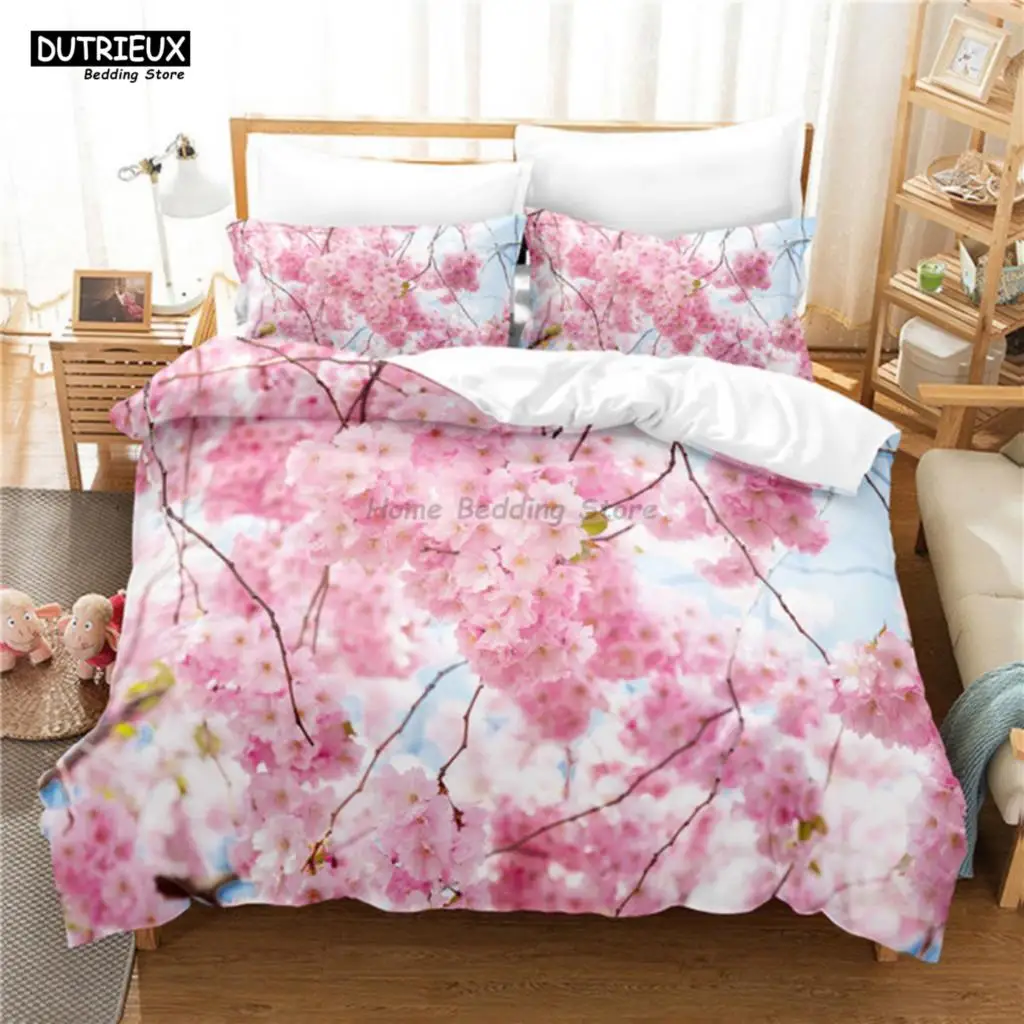 

Branch Flowers Bedding Set 3D Digital Printing Bed Linen For Women Girls Single Queen Full Size Duvet Cover Set Fashion Design