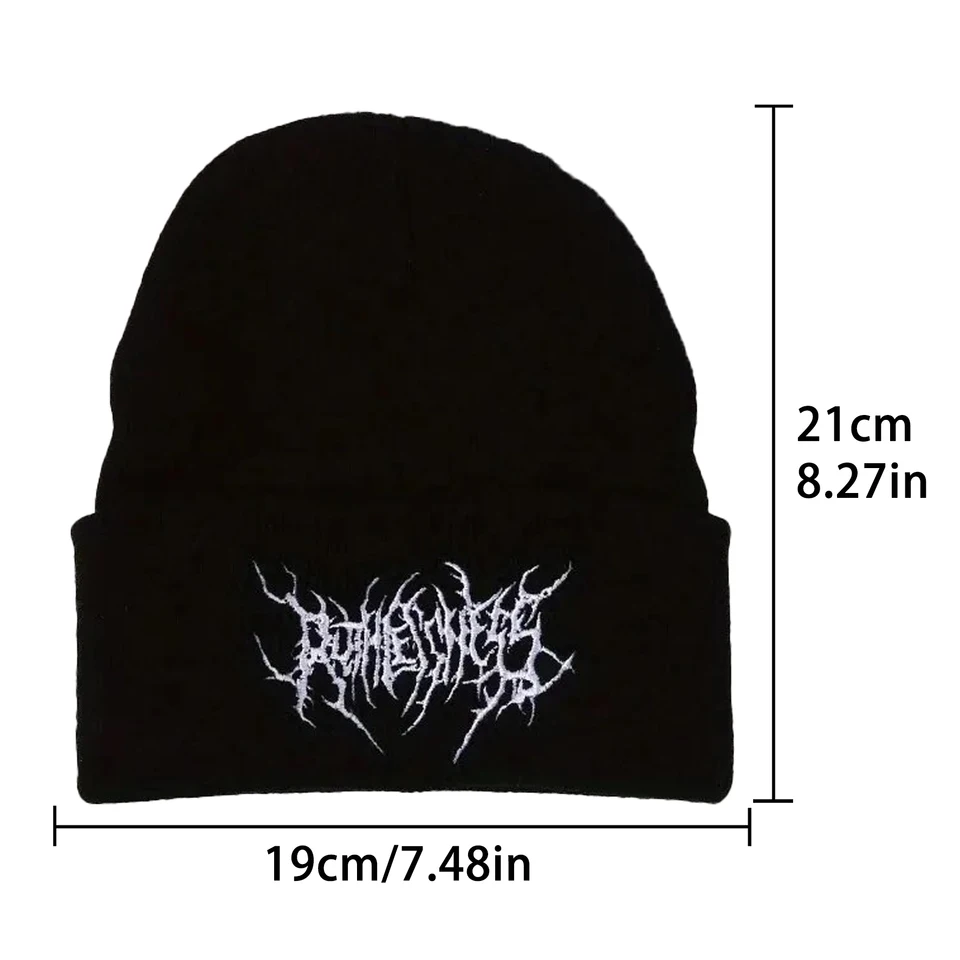 Warm Women Men Winter Beanies Hats Gothic Street Punk Knitted Bonnet Caps 100% Acrylic Fashion Keep Warm Skullies Beanies Hats, image 5