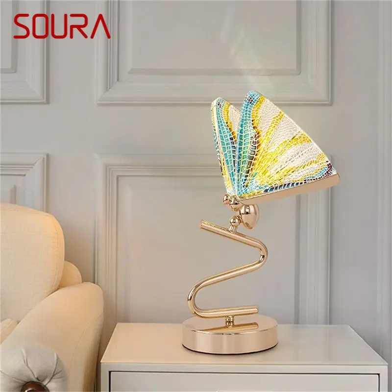 SOURA Nordic Borboleta Candeeiros De Mesa Moderna Iluminação LED para Casa Decoração Do Quarto Criativo