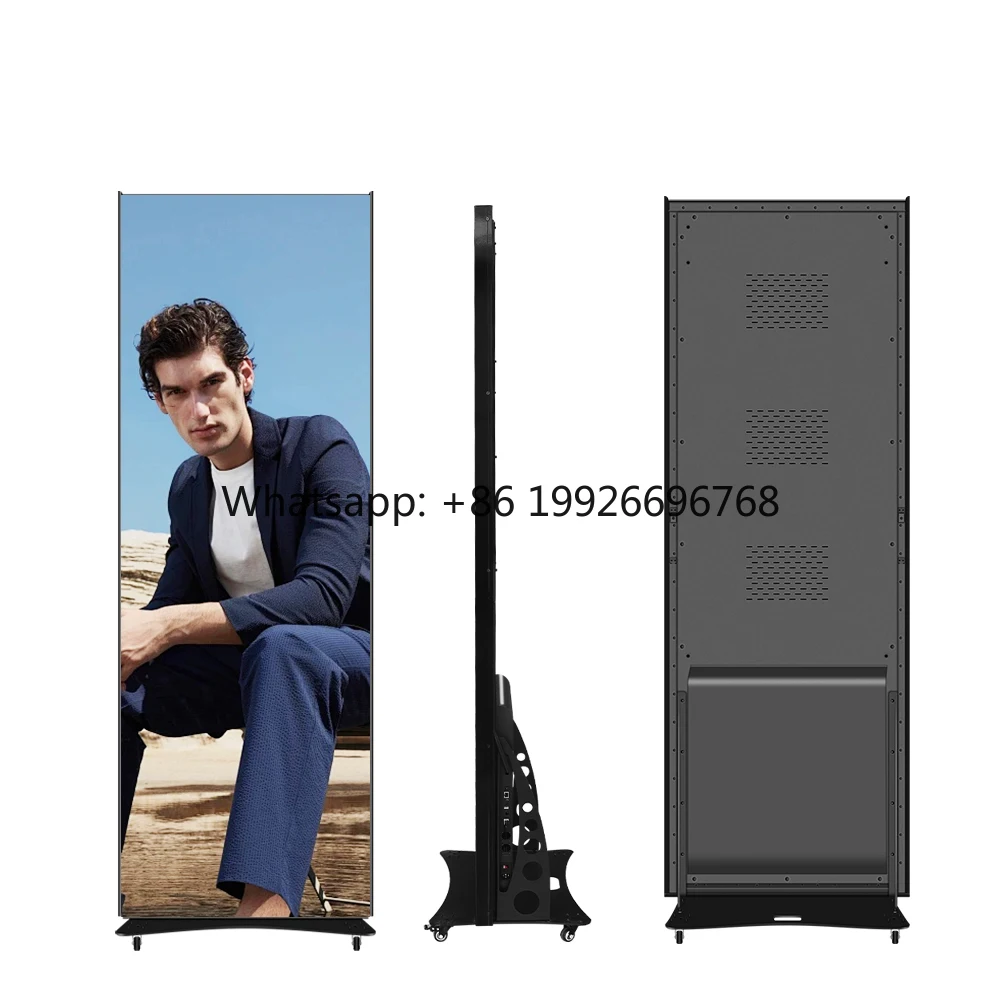 P2.5 Indoor Led Poster Advertising Machine 640x1920mm Movable Standing Advertising Led Banner Led Poster Screen