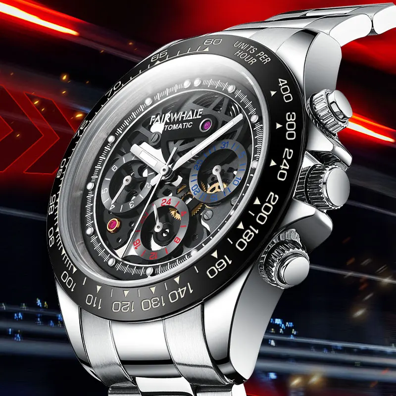 

Trend Automatic Mechanical High Quality Luxury Male Watches Waterproof Hollow Out relogio masculino