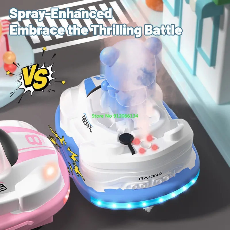 Family Interact Competition Game RC Car 2.4G Smart DEMO LED Lighting Spray Cool Music Remote Control Battle Bumper Car RC Toy