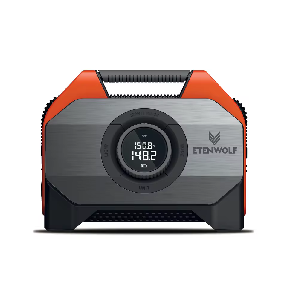 ETENWOLF VORTEX S6 Portable Air Compressor 100% Duty Cycle & Dual Cylinder 19200 mAh Car Tire Inflator Bicycle pump Air pump