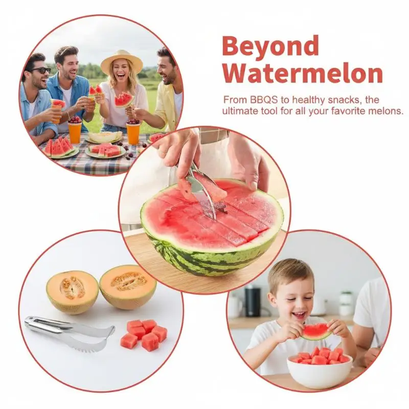 Stainless Steel Windmill Watermelon Slicer Fruit Cutter Artifact 1PC Kitchen Tool For Salad Preparation