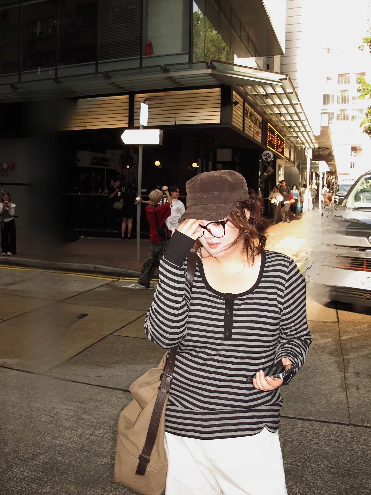 

Свободный женский топ-футболка с круглым вырезом, в полоску, из лензинга, повседневный, с длинными рукавами, базовая одежда для осеннего сезона