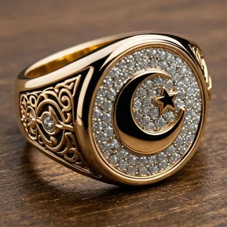 A retro-engraved artificial gemstone star and moon patterned copper jewelry ring for ladies, suitable for parties and dates.