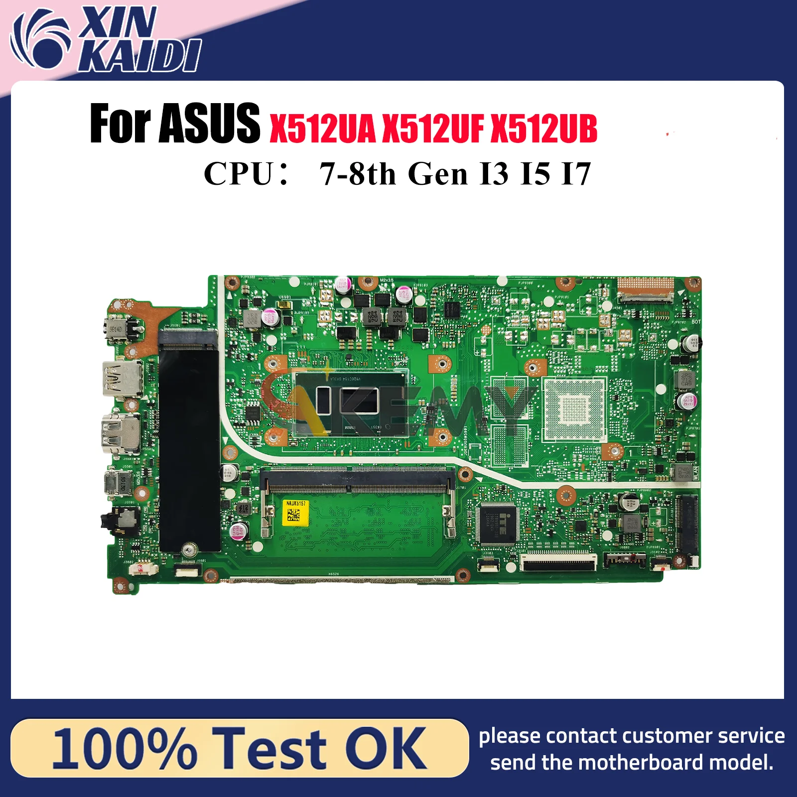 X512UA Laptop Motherboard For ASUS VivoBook X512UA X512UF Y5100U F512U X512UB A512U X512U V5000UA Mainboard W/ I3 I5 I7 CPU stk