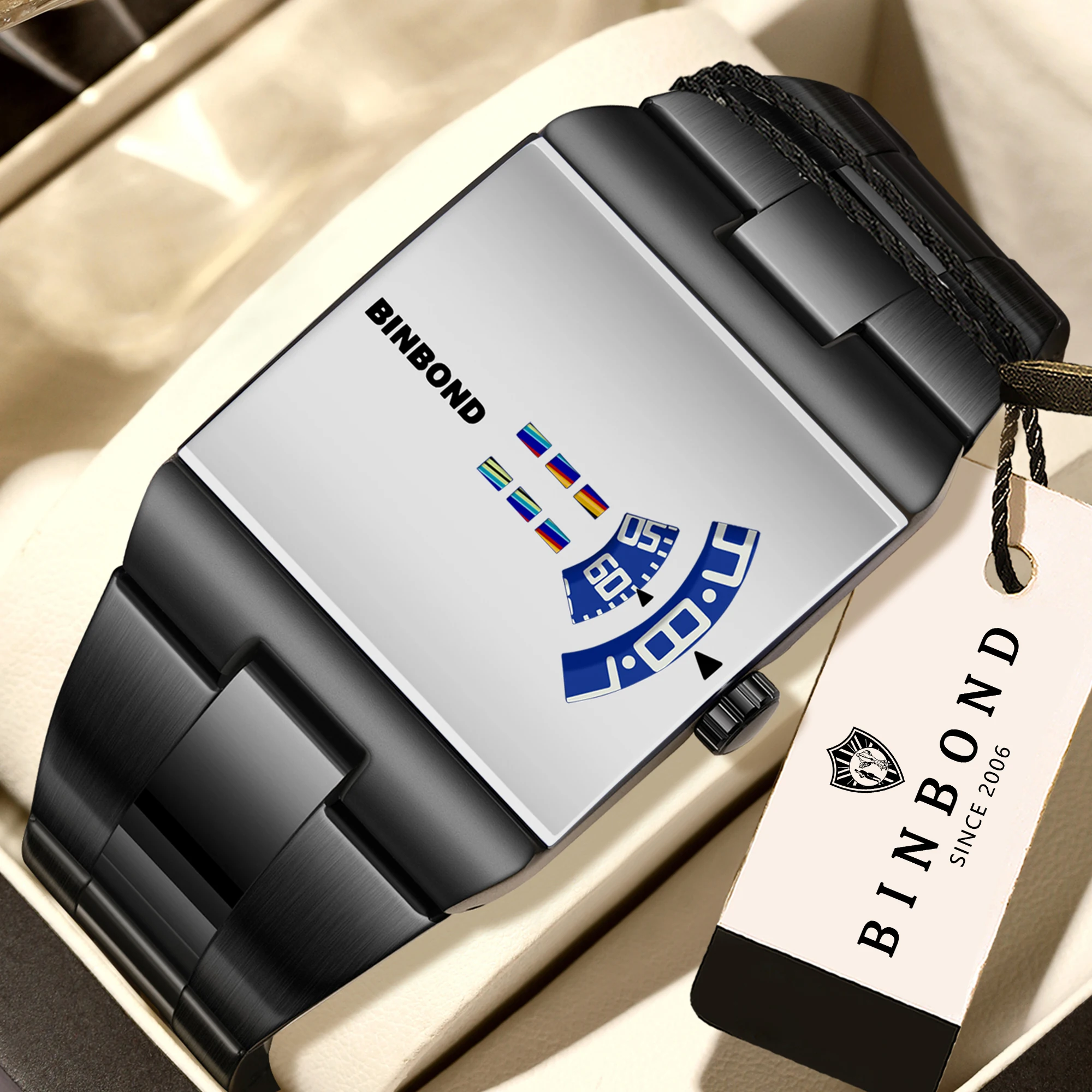 BINBOND Original Design Wasserdichte Herrenuhr Präzise Quarzuhren für Herren Luxuriöse Robuste Sportarmbanduhren Casual Reloj
