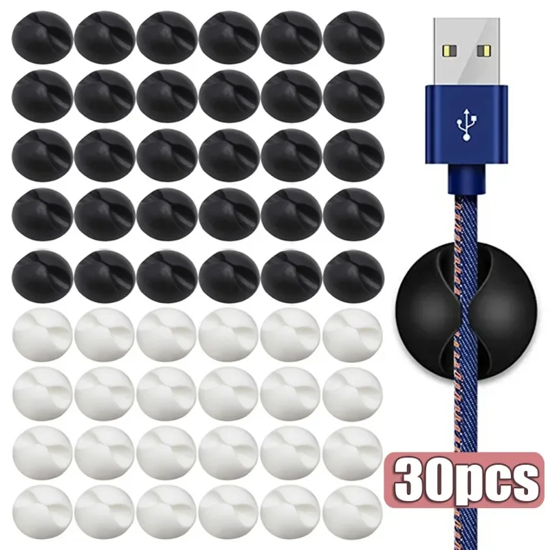 Soft Silicone Data Cable Winder Earphone Holder Cord Clip Desk Organizers Cord Holder Protectors Home Office Auto Accessories