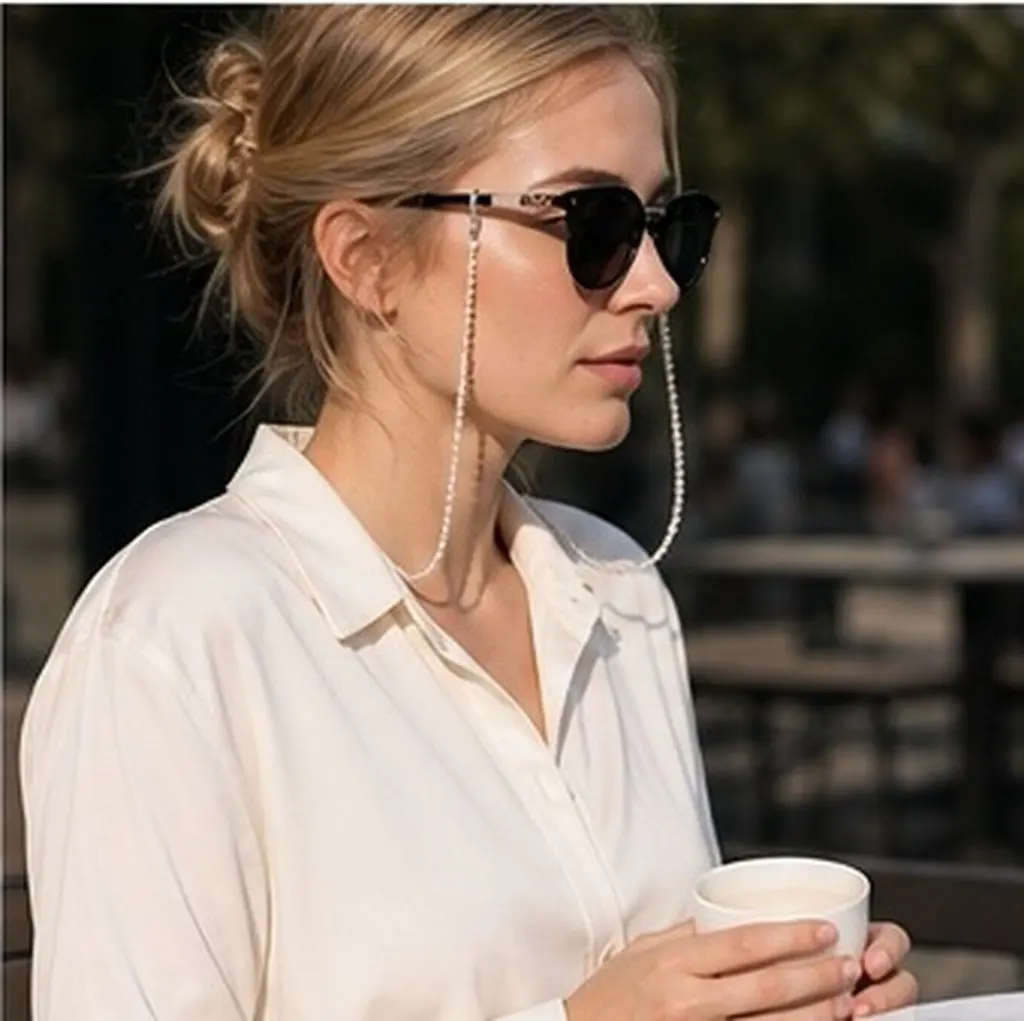 2Pcs Pearl Eyeglasses Chain Fashion Beaded Holder Strap Safety Eyewear Retainer Cord Eyewear Retainer Strap Glasses Cord